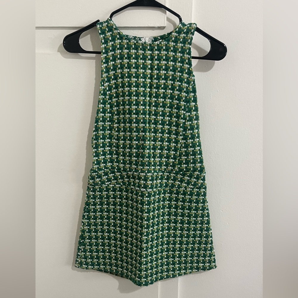 Green tweed dress